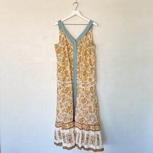 Porter Collective Button Down Floral Maxi Dress Large